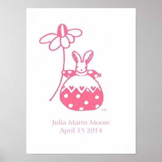Girl Bunny Geburtstagsposter Poster (Vorne)