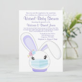 Girl Bunny Mask Mail Virtual Baby Dusche Einladung (Stehend Vorderseite)