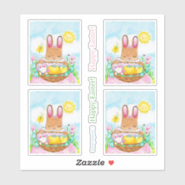 Girl Bunny mit Basket Sticker