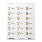 Girl Bunny Return Labels Adressaufkleber (Vorne)