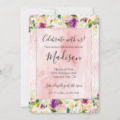 Girl Burgundy Pink Aquarell Blumentierdruckerei Einladung (Vorderseite)