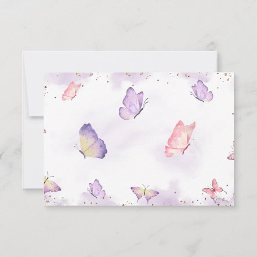 Girl Butterfly Baby Dusche Danke Karte (Rückseite)