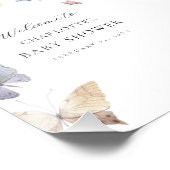 Girl Butterfly Baby Shower Welcome Sign Fotodruck (Ecke)