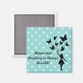 Girl Butterfly Balloons Traum Motivation Einfach Magnet (Vorderseite/Rückseite)