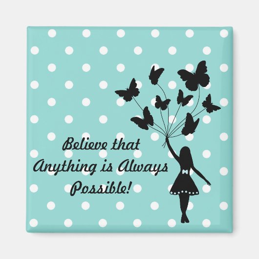 Girl Butterfly Balloons Traum Motivation Einfach Magnet (Vorne)