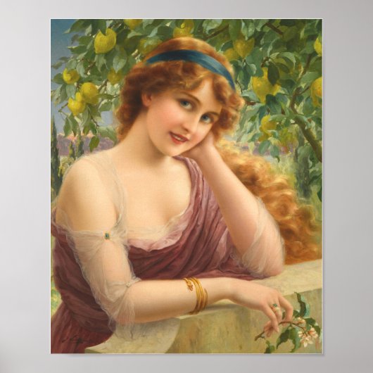 Girl by Lemon Tree by Emile Vernon Poster (Vorne)