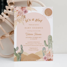 Girl Cactus Desert Baby Shower Southwestern Einladung