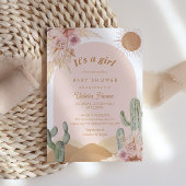 Girl Cactus Desert Baby Shower Southwestern Einladung