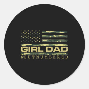 Girl Camouflage Vater American USA Flaggen Vater M Runder Aufkleber