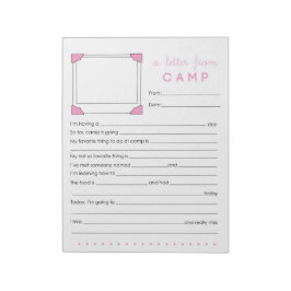 Girl Camp Stationery Letter aus Camp Notizblock