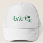 Girl Cap Emerald Green und White Kleeblatt Truckerkappe (Vorderseite)