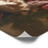 Girl Caressing a Fawn Poster (Ecke)