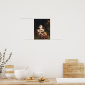 Girl Caressing a Fawn Poster (Küche)