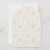 Girl Carousel Fairytale Sage Arch Baby Shower Einladung (Rückseite)