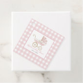 Girl Carriage Pink Gingham Gefälligetags Geschenkanhänger (Beispiel)