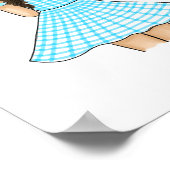 Girl Carry ein Cream Bunny Woodland Kinderzimmer Poster (Ecke)