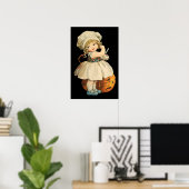 Girl Carving Apple Halloween Poster (Heimbüro)