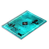 Girl Cats und Galaxy Monogram Notebook Notizblock (Linke Seite)