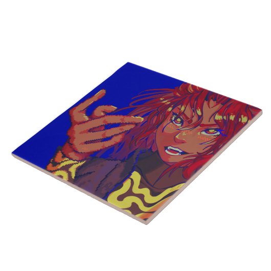 Girl changing pixelart fliese (Seite)