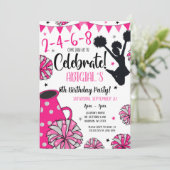 Girl Cheerleader Invite Einladung (Stehend Vorderseite)