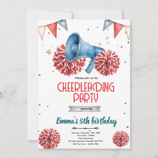 Girl Cheerleader party Invitation  Einladung