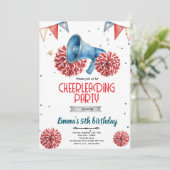 Girl Cheerleader party Invitation  Einladung (Stehend Vorderseite)