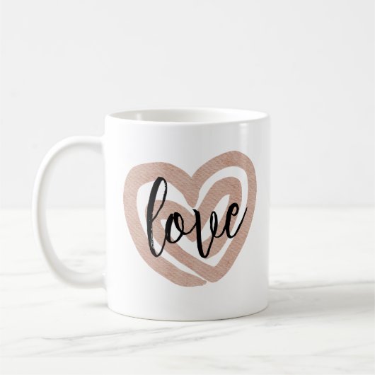 Girl Chic Blush Pink Liebe Kaffee Tasse (Links)