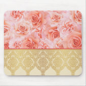 Girl Chic Floral mit Golden Damask Lace Mousepad (Vorne)