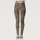 Girl-chic Leopard-Blatt-Tiermuster Spaß Leggings (Vorderseite)