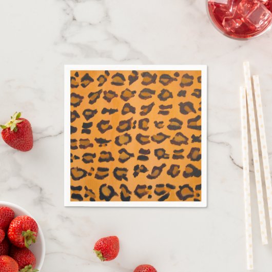 Girl Chic Leopard Print Cocktail Papier Napkins Serviette (Beispiel)