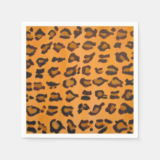 Girl Chic Leopard Print Cocktail Papier Napkins Serviette (Vorderseite)