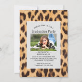 Girl-Chic Leopard Print Graduierungsparty Einladung (Vorderseite)
