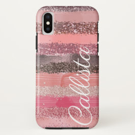 Girl Chic Pink Coral Paint Glitzer Pinselstriche Case-Mate iPhone Hülle