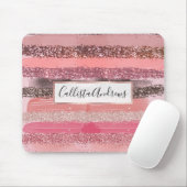 Girl Chic Pink Coral Paint Glitzer Pinselstriche Mousepad (Mit Mouse)
