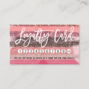 Girl Chic Pink Coral Paint Glitzer Pinselstriche Treuekarte
