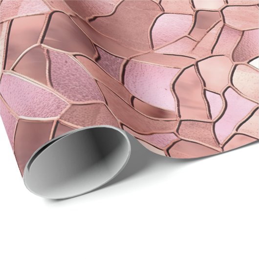 Girl Chic Pink Rose Gold Abstrakt Geschenkpapier (Rolleneckpunkt)