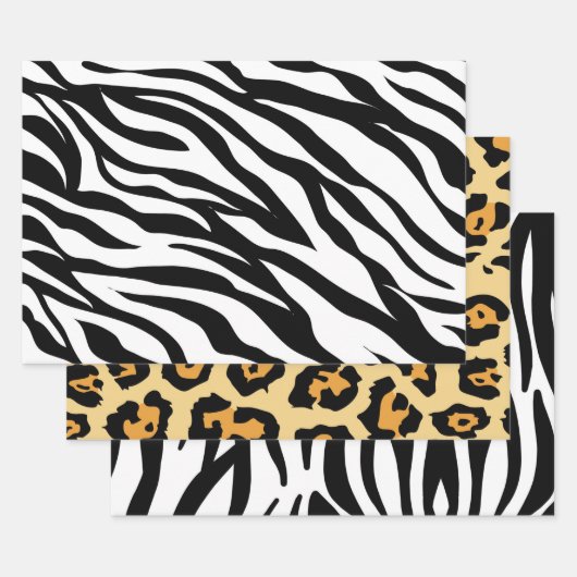 Girl chic Safari Cheetah Print zebra Streifen Geschenkpapier Set (Set)