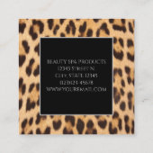 Girl-Chic Schönheitssalon WELLNESS-CENTER Leopardp Quadratische Visitenkarte (Rückseite)