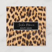 Girl-Chic Schönheitssalon WELLNESS-CENTER Leopardp Quadratische Visitenkarte (Vorderseite)