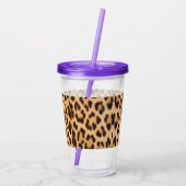 Girl-Chic-Wildleoparddruck Acryltrinkbecher (Rückseite)