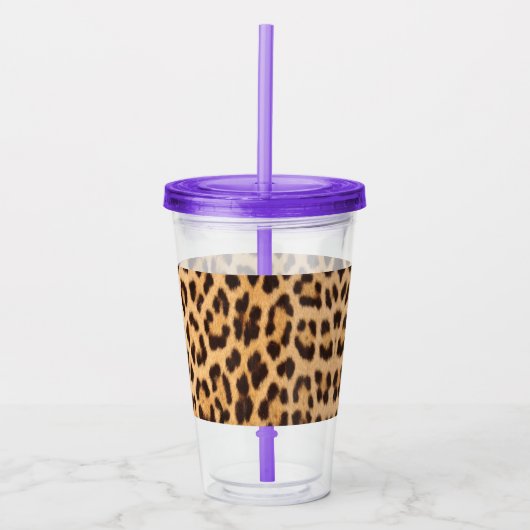 Girl-Chic-Wildleoparddruck Acryltrinkbecher (Vorderseite)