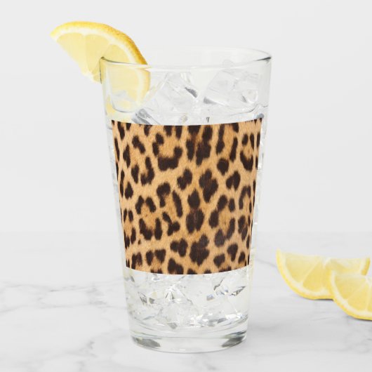 Girl-Chic-Wildleoparddruck Glas (Vorderseite Ice)