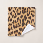 Girl-Chic Wildsafari Leopard-Druck Badhandtuch Set (Waschlappen)