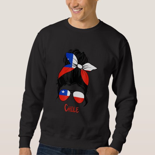 Girl-Chile Girl Chica Chilena Flag Sweatshirt (Vorderseite)