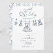 Girl Chinoiserie Kinderkleidung Babydusche Einladung (Vorne/Hinten)