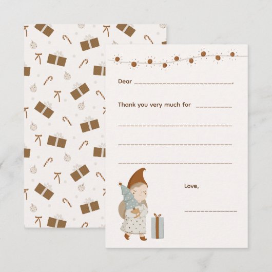 Girl Christmas Danke, bitte, füllen Sie die Karte  (Vorne/Hinten)