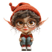 Girl Christmas Elf Keramik Ornament