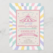 Girl Circus Theme Birthday Party Invitation Einladung (Vorne/Hinten)