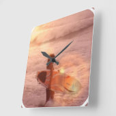 Girl Clock Quadratische Wanduhr (Winkel)