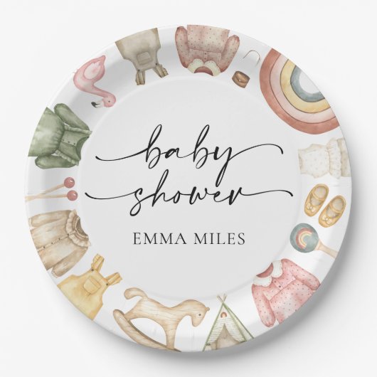 Girl Clothes Baby Duschpapier Teller (Vorderseite)